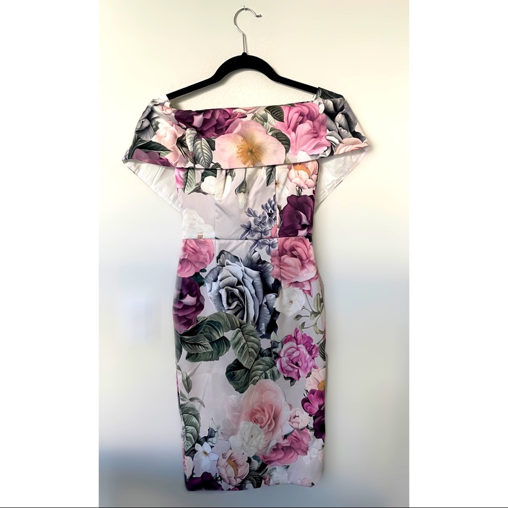 ASOS SIZE 0 floral off the shoulder dress